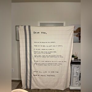 DEMDACO The Journey Dear You Classic White 70 x 60 Cotton Fabric Throw Blanket